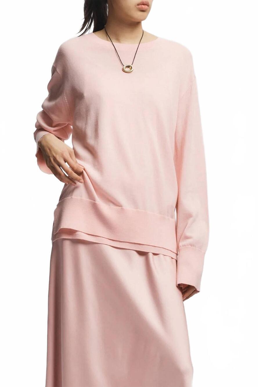 NEW SAINT ART dean merino sweater in light pink